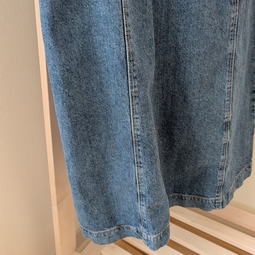 NEW Old Navy Denim Shirt Sleeve Mini Crewneck Dress In Blue - M - Picture 5 of 7